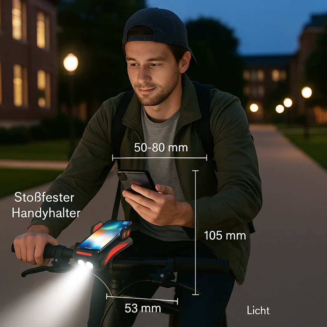 Multifunktionales Fahrradlicht mit Powerbank und 1500 Lumen