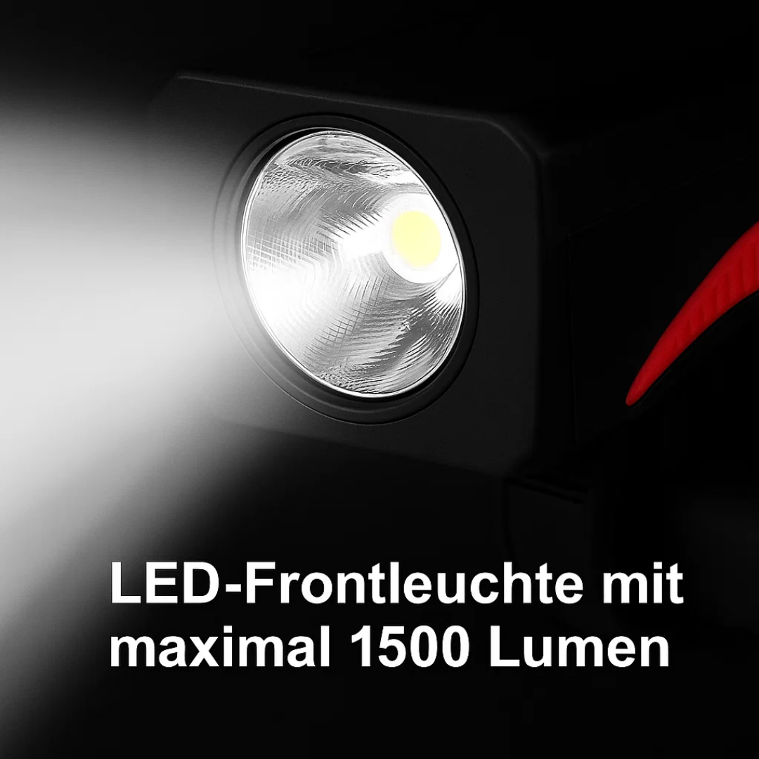 Multifunktionales Fahrradlicht mit Powerbank und 1500 Lumen