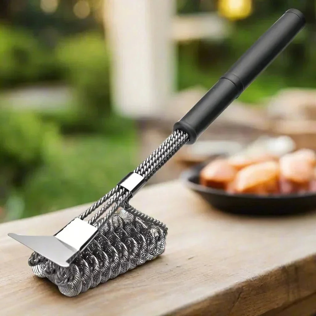 Stainless Steel Grill Cleaning Brush – Safe and Bristle-Free Design
