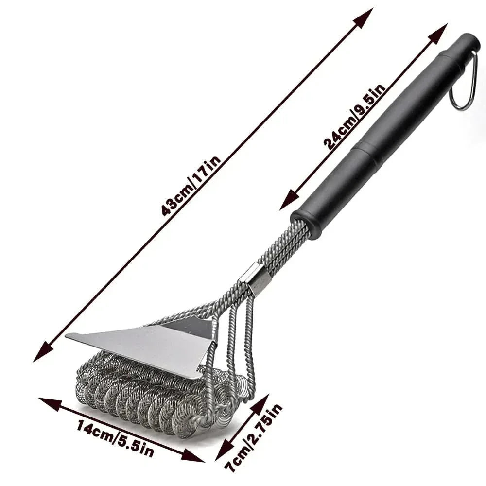 Stainless Steel Grill Cleaning Brush – Safe and Bristle-Free Design