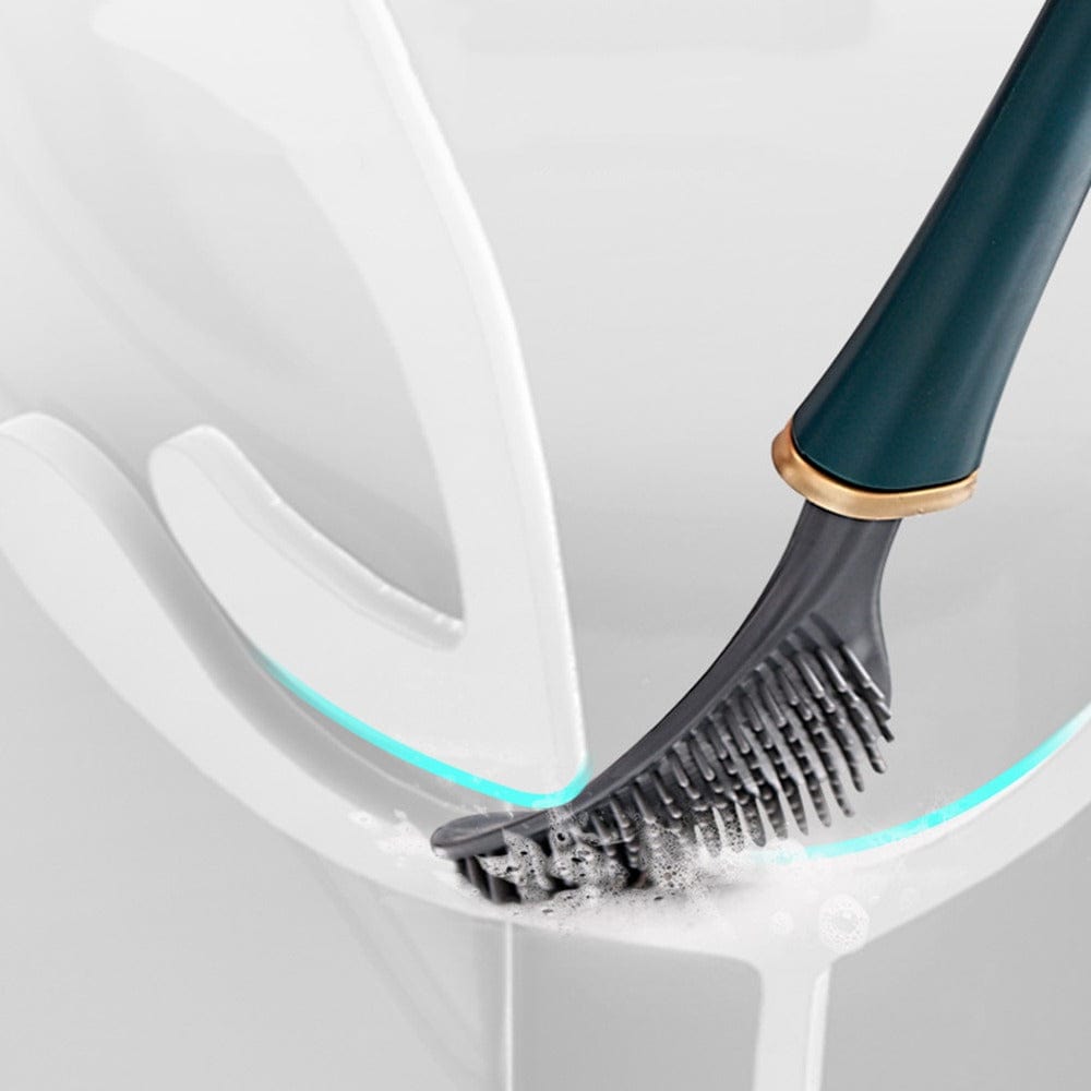 Hygienische Silikon-Toilettenbürste mit Wandhalterung und schnelltrocknendem Design