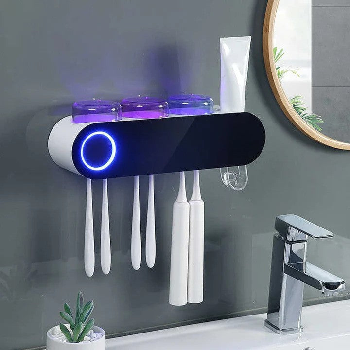 Automatischer Zahnbürstenhalter mit UV-Desinfektion