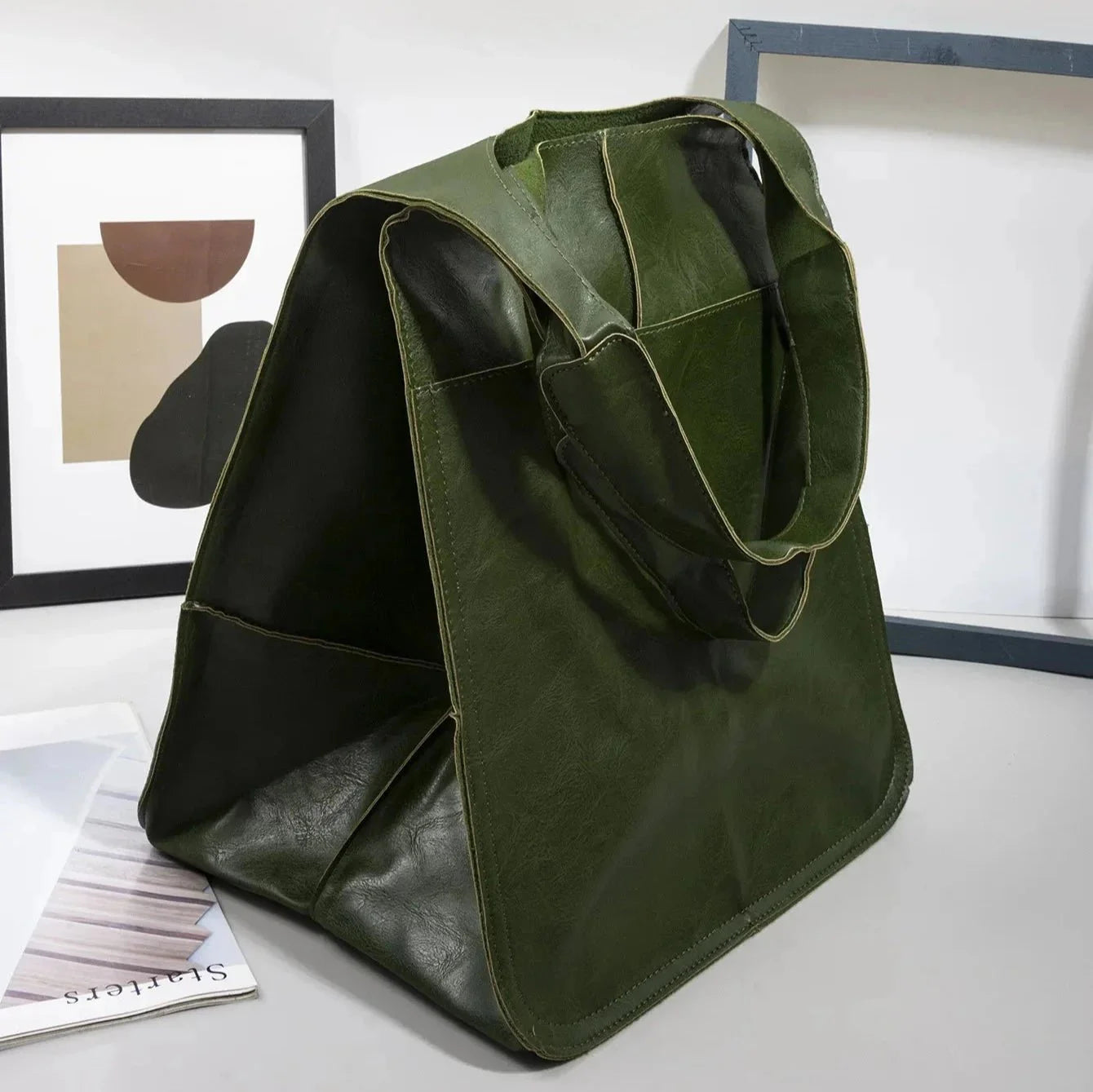 Stilvolle Vintage-Ledertasche mit praktischem Reißverschluss