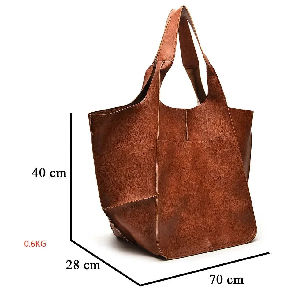 Stilvolle Vintage-Ledertasche mit praktischem Reißverschluss
