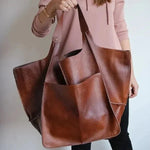 Stilvolle Vintage-Ledertasche mit praktischem Reißverschluss