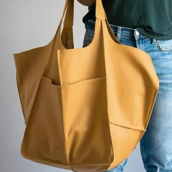Stilvolle Vintage-Ledertasche mit praktischem Reißverschluss