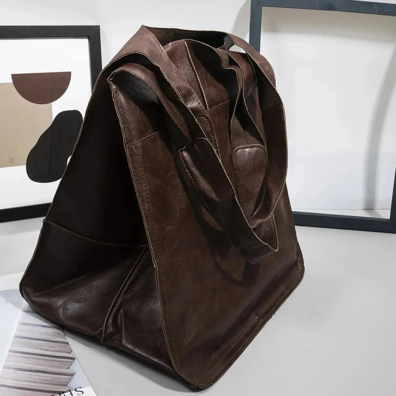 Stilvolle Vintage-Ledertasche mit praktischem Reißverschluss