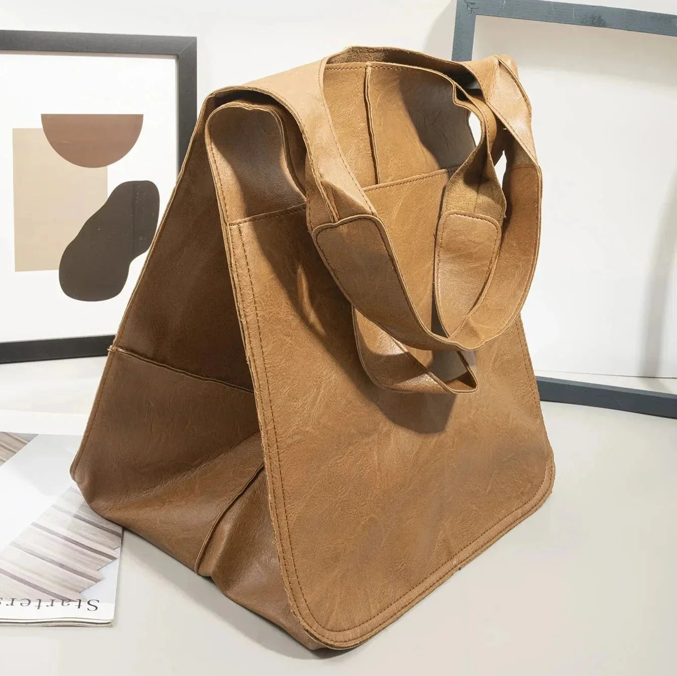 Stilvolle Vintage-Ledertasche mit praktischem Reißverschluss