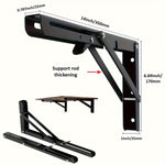 Robust Steel Folding Shelf Bracket Set – Wall Mounted for Versatile Use