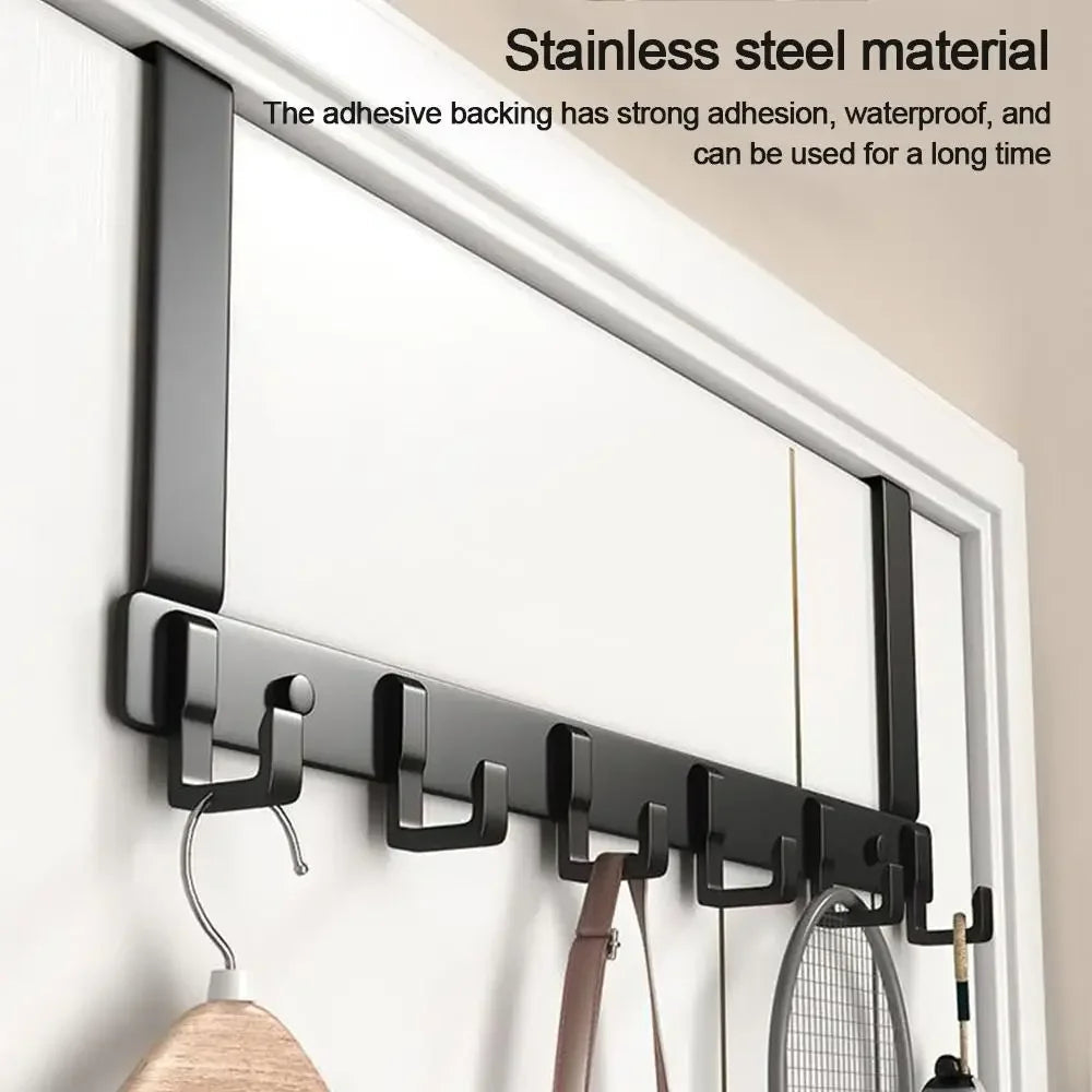 Practical Door Hook Organizer with 6 Aluminum Hooks