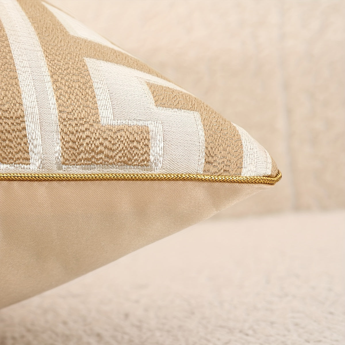 2er-Set Geometrische Jacquard-Kissenbezüge mit Verstecktem Reißverschluss – Stilvolle Kissenhüllen für Ihr Zuhause