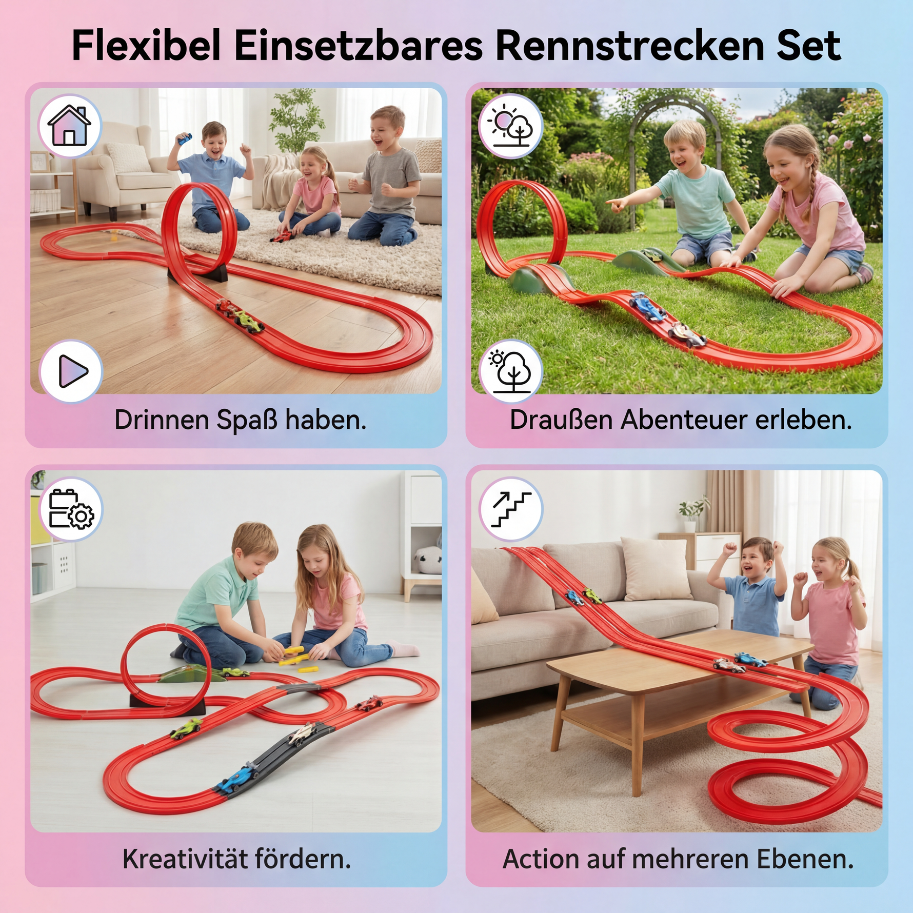 Vielseitiges Rennstrecken-Set für verschiedene Anwendungen