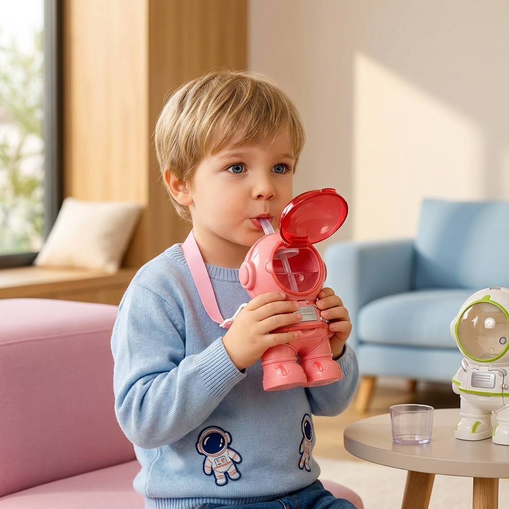 Trinkflasche für Kinder im Astronauten-Design
