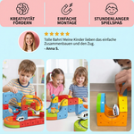 Kinderspielzeug mit Magnetischen Würfeln und Schienen