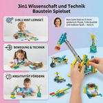 Spielset mit Bausteinen für Wissenschaft und Technik im 3in1-Design