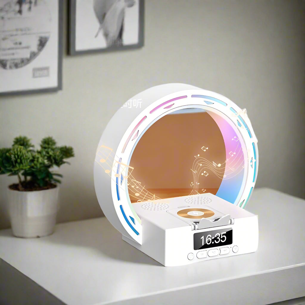 Multifunktionale Bluetooth-Lampe mit integrierter Ladestation und Wecker