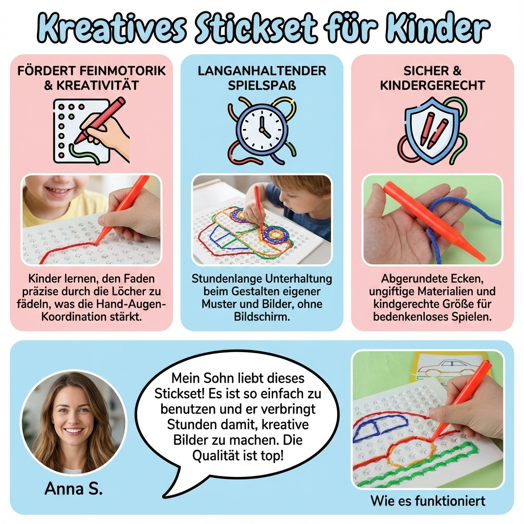 Stickset für Kinder – Kreatives Basteln und Gestalten