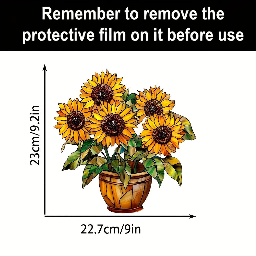 Sun Glow 2D Acrylic Flower Pot with Suncatcher for Windows