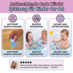 Badewürfel Spielzeug für Kinder – 6 Stück mit Leuchteffekt