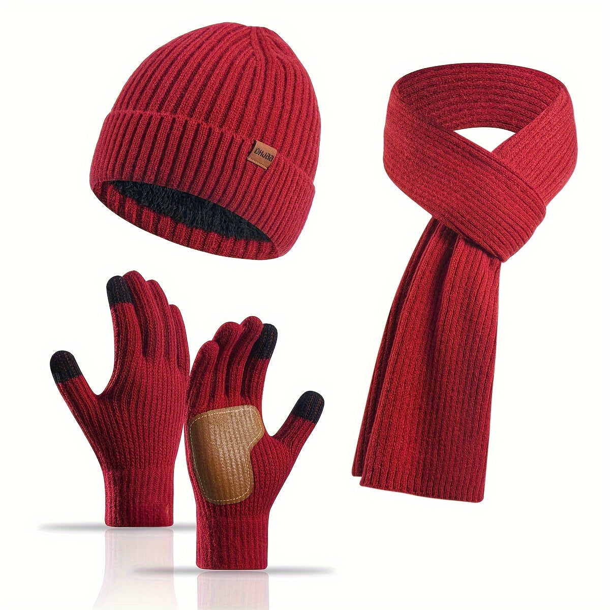 Gemütliches Winterset – Strickmütze, Schal und Handschuhe für Alle