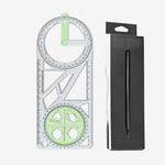 Vielseitiger Geometrie-Lineal mit drehbarem Winkelmesser