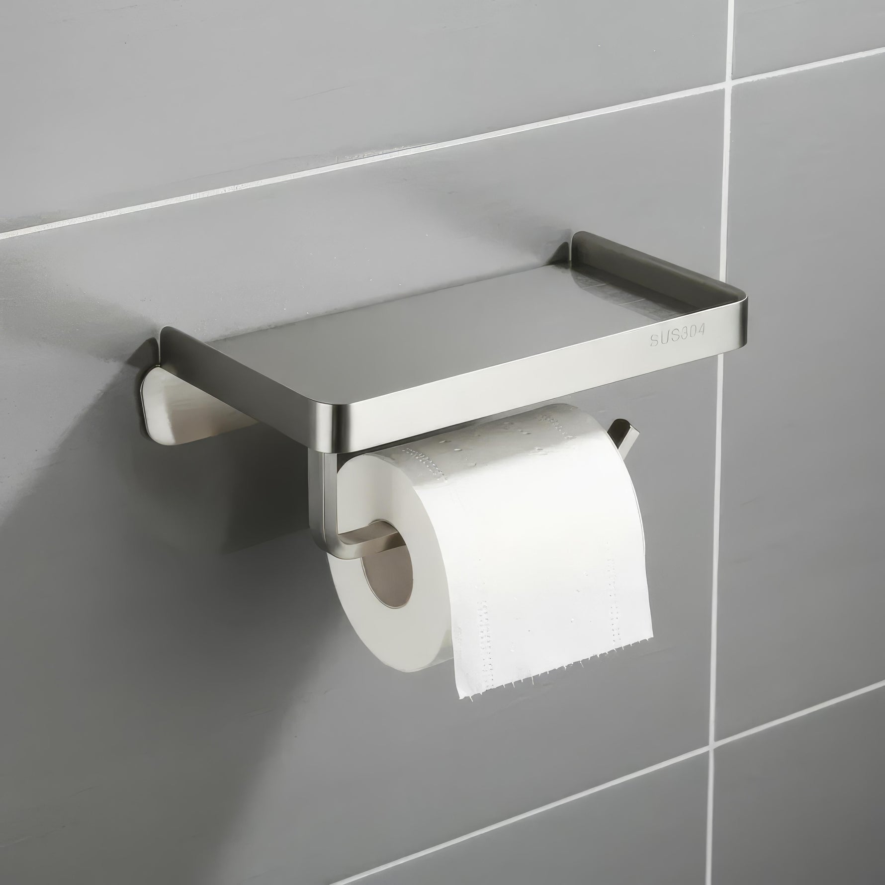 Eleganter Badezimmer-Rollenhalter mit praktischer Ablage