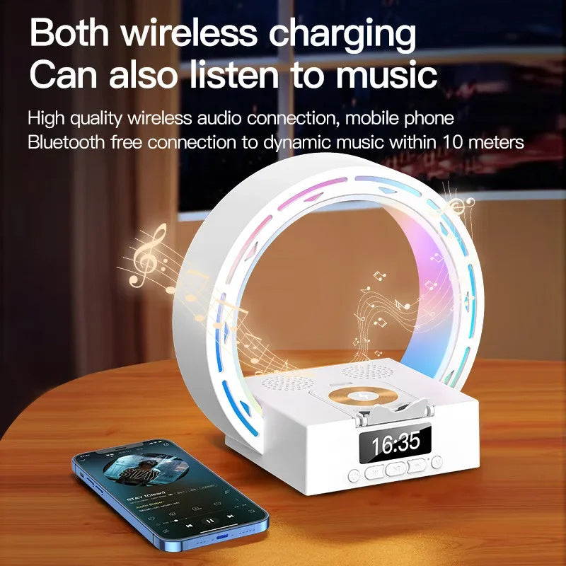 Multifunktionale Bluetooth-Lampe mit integrierter Ladestation und Wecker
