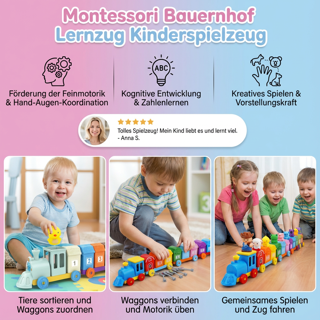 Bauernhof Lernspielzeug für Kinder im Montessori-Stil