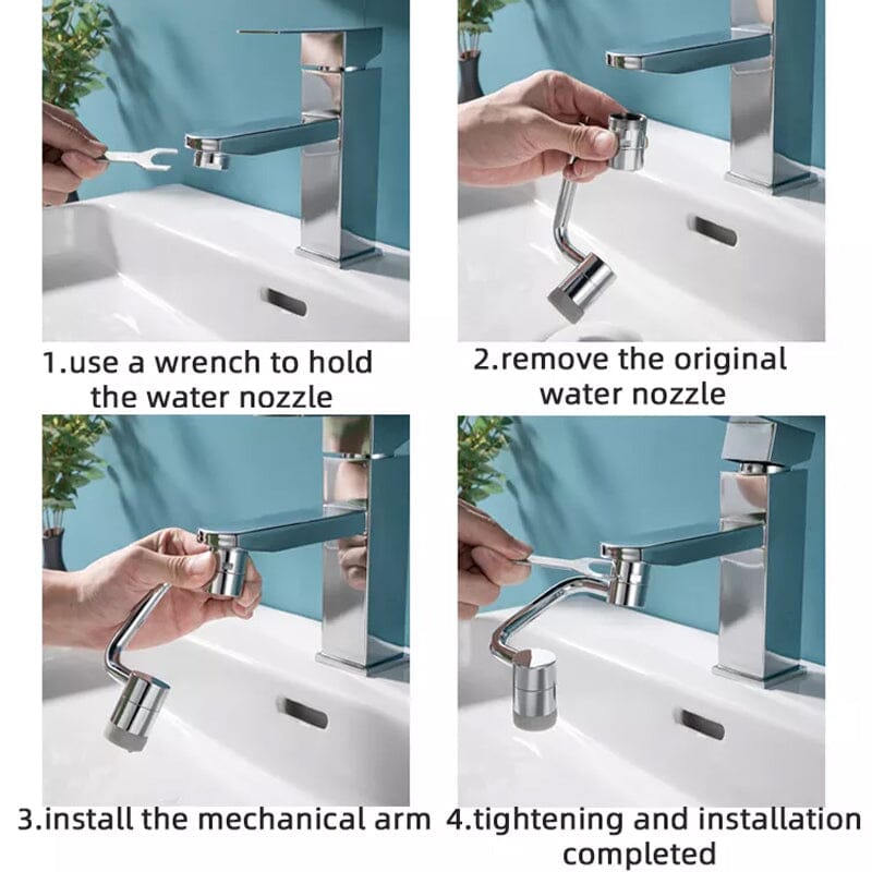 FlexiFlow - Innovative 1080° Swivel Faucet for Effortless Water Direction