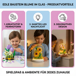 Glas mit eleganten Bausteinblumen