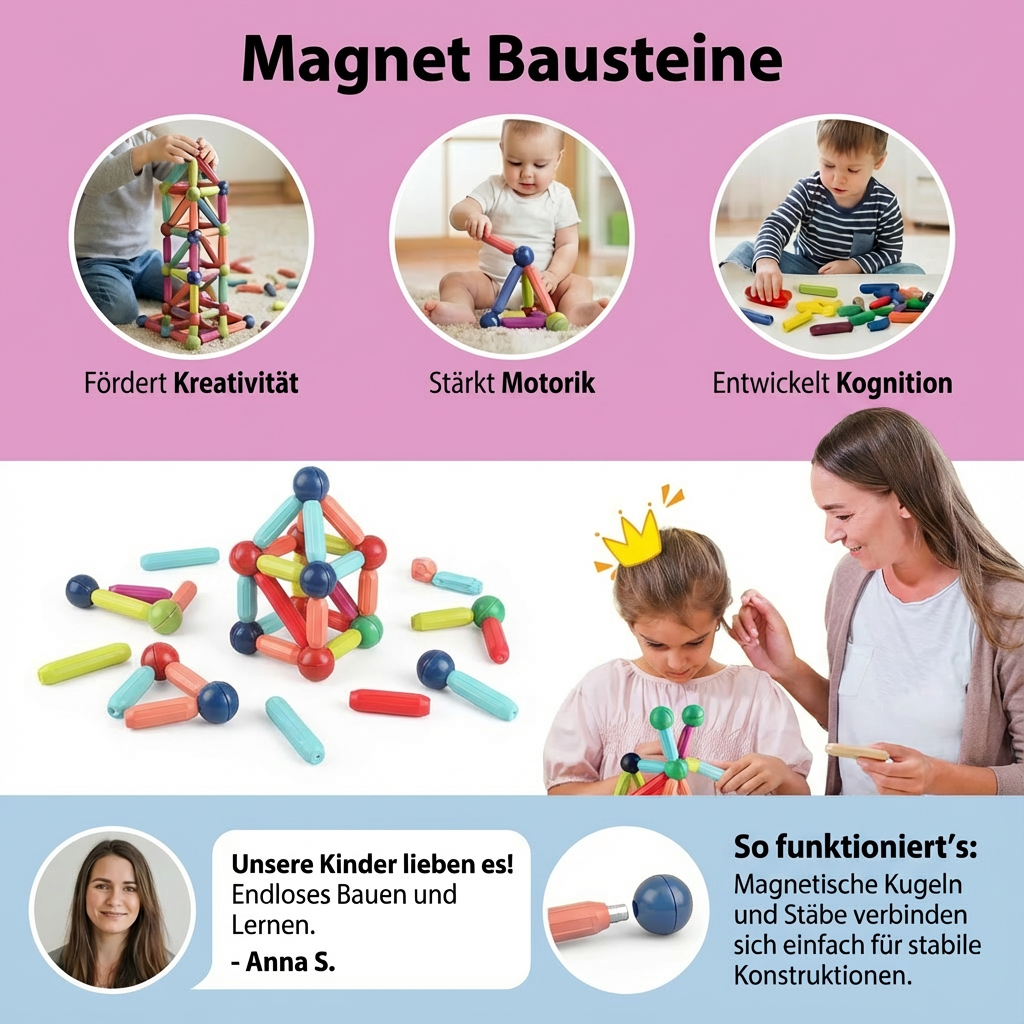 Magnetische Bauklötze für kreatives Spielen