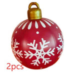 Aufblasbarer Weihnachtsball für den Außenbereich 60 cm – Wetterfeste PVC-Dekoration