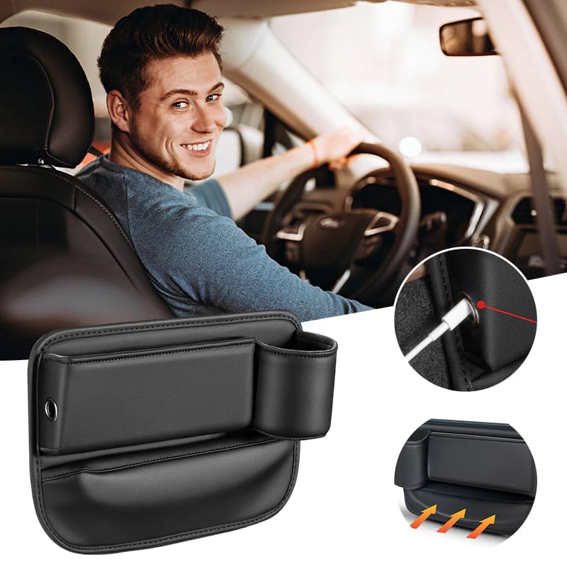 Praktischer Auto-Organizer für den Sitzspalt mit Becherhalter