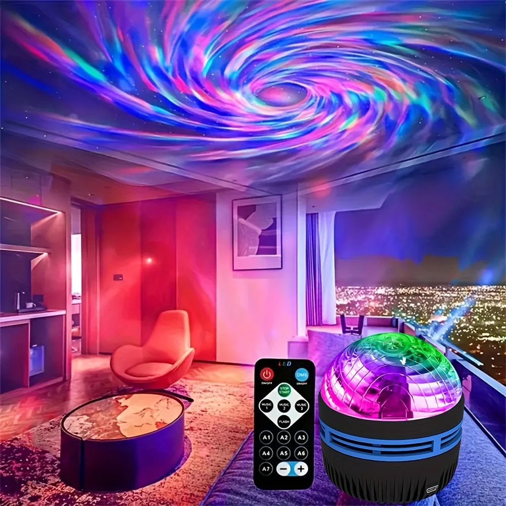 LuminaSky Star Projector | LED Night Light with Aurora Effect | USB-Powered & Remote Control | Ideal for Living Rooms & Kids' Rooms