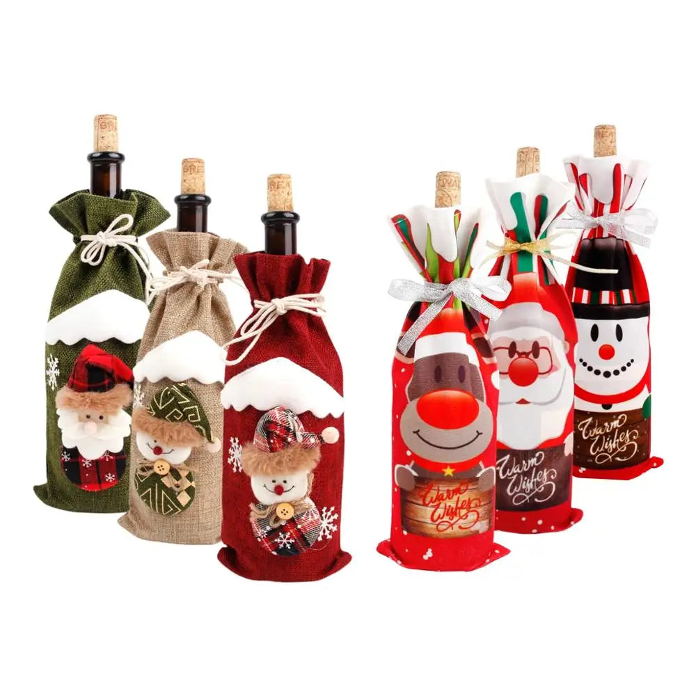 Festive Wine Bottle Cover – Stylish Christmas Decoration