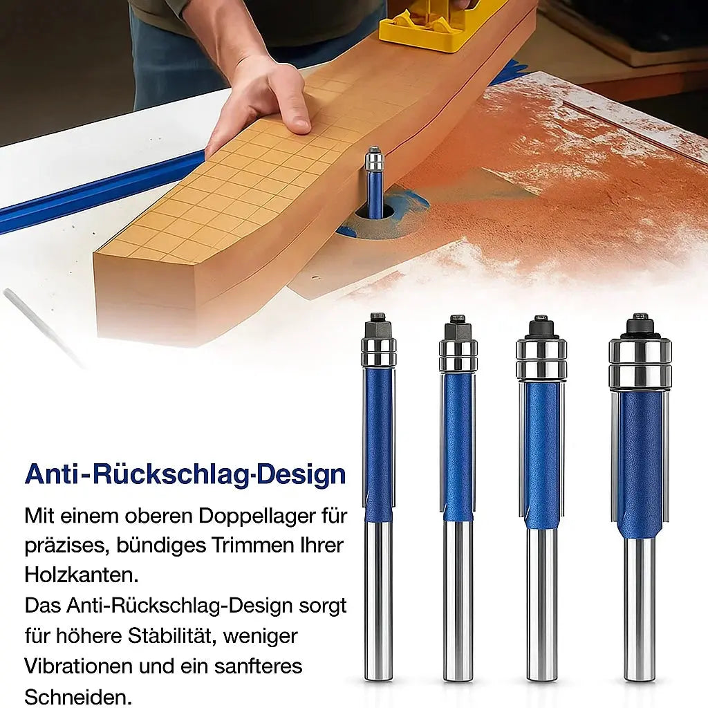 Präzises Fräser-Set mit 4 Teilen – Saubere Kanten für alle Materialien