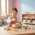 Holz-Baustein Set im Montessori-Stil – Stapel- und Konstruktionsspielzeug