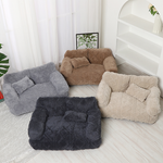 Gemütliches Haustier-Sofa mit Erhöhung und Kissen – 4 Farben