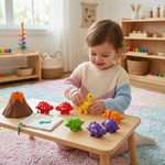 Farben Sortierspiel Set mit Dinosauriern nach Montessori-Prinzipien