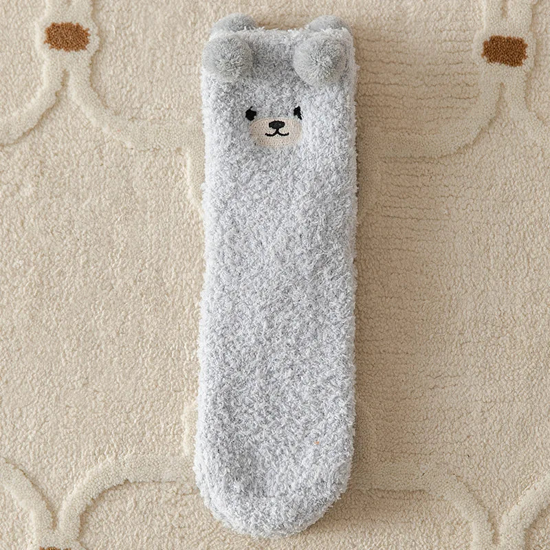 Wärmeschmeichler Women's Cuddle Socks | Fluffy & Cozy | 3D Bear Pattern