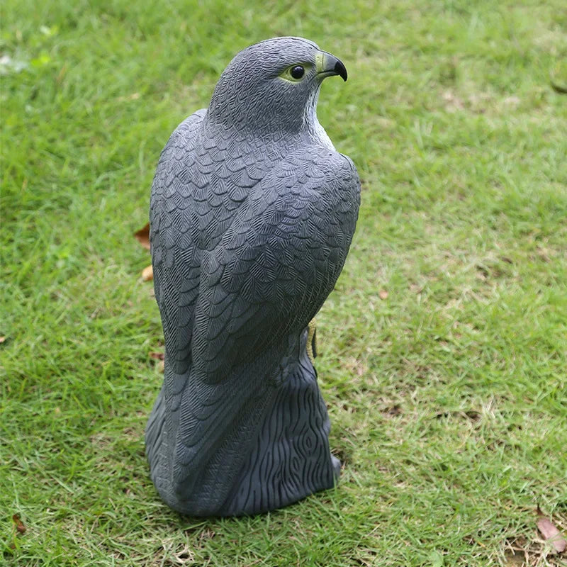 Lifelike eagle decoy for bird deterrence in the garden