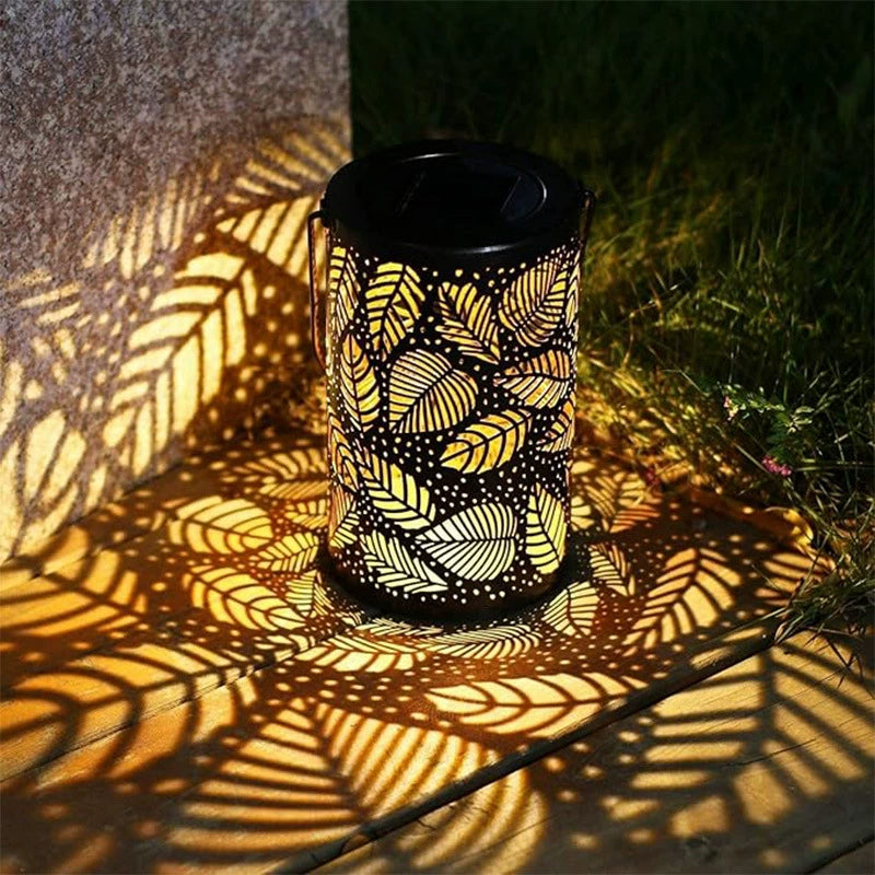 Solare Gartenlaterne mit Sonnenblumen-Motiv