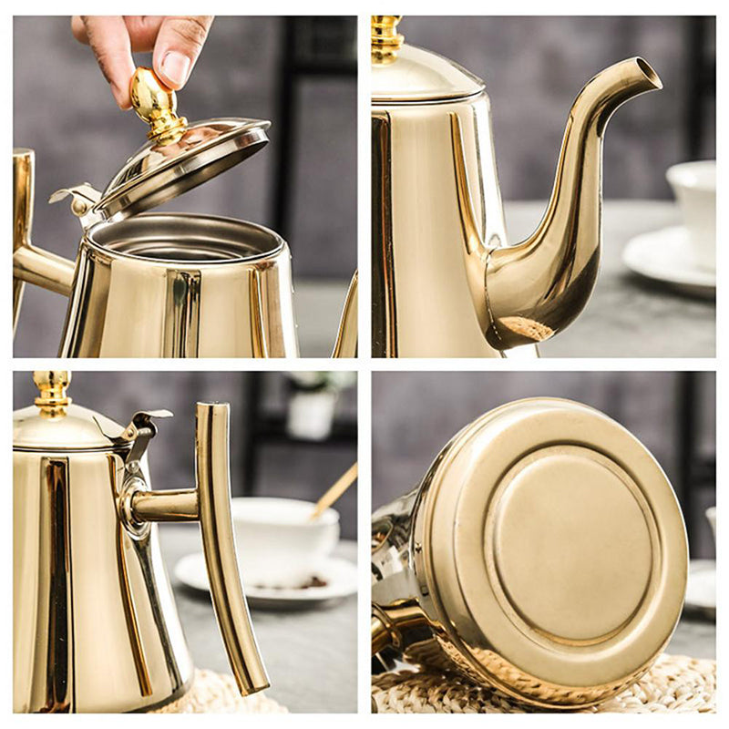 Elegante Teekanne aus Edelstahl mit herausnehmbarem Sieb – 1L, 1.5L, 2L