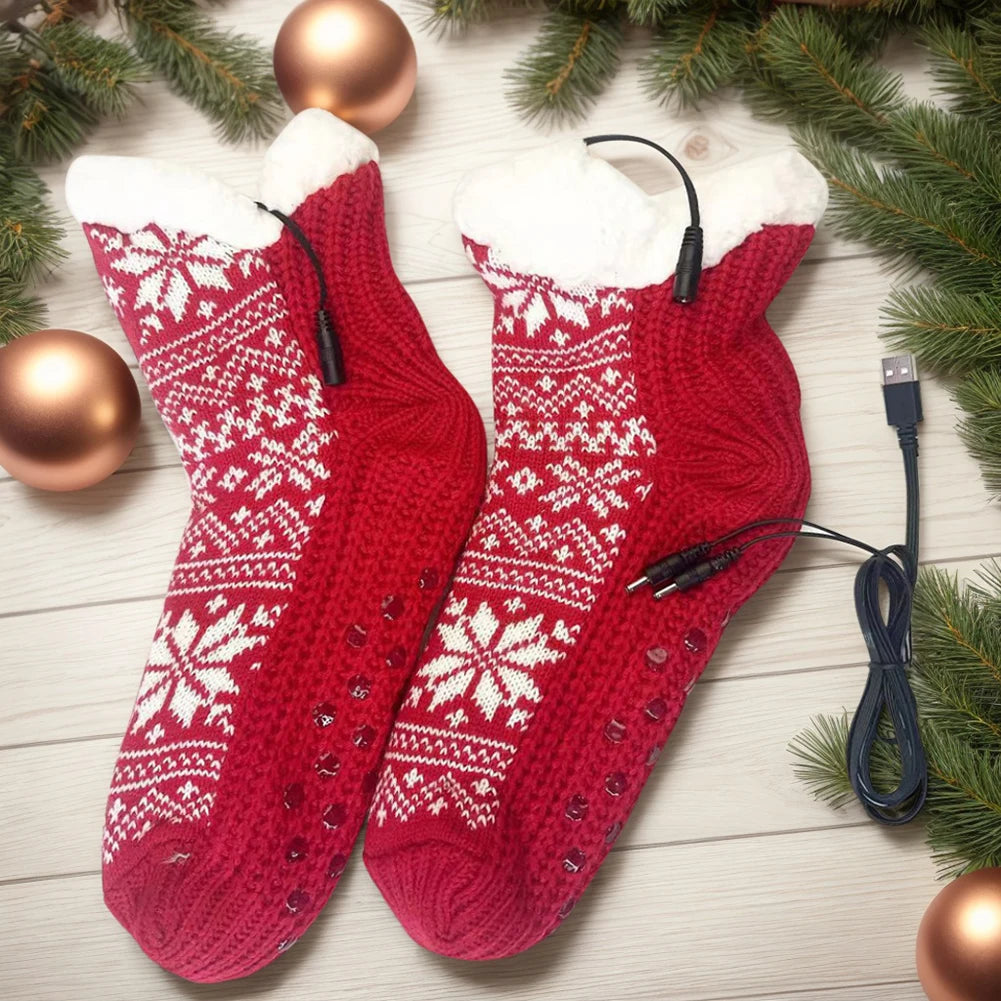 WarmenPfoten USB Heated Socks | Soft Knit Socks for Coziness | Non-Slip Design for Home and Office