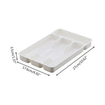 Practical Cutlery and Drawer Organizer | 27x17.6x3.5 cm | Black or White