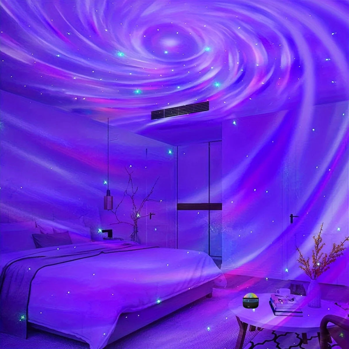 LuminaSky Star Projector | LED Night Light with Aurora Effect | USB-Powered & Remote Control | Ideal for Living Rooms & Kids' Rooms