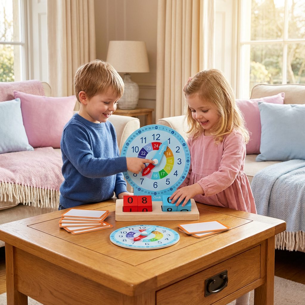 Lernspielzeug zur Uhrzeit mit Montessori-Pädagogik