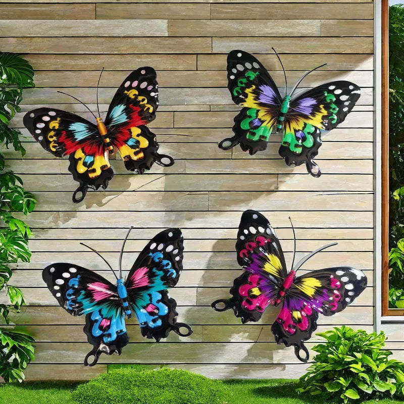 Vibrant Metal Butterflies for Your Wall Decor | Set of 4