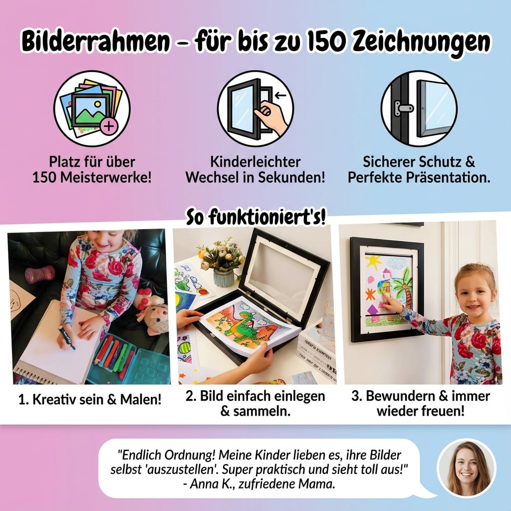 Rahmen für bis zu 150 Kunstwerke – Bilderhalter