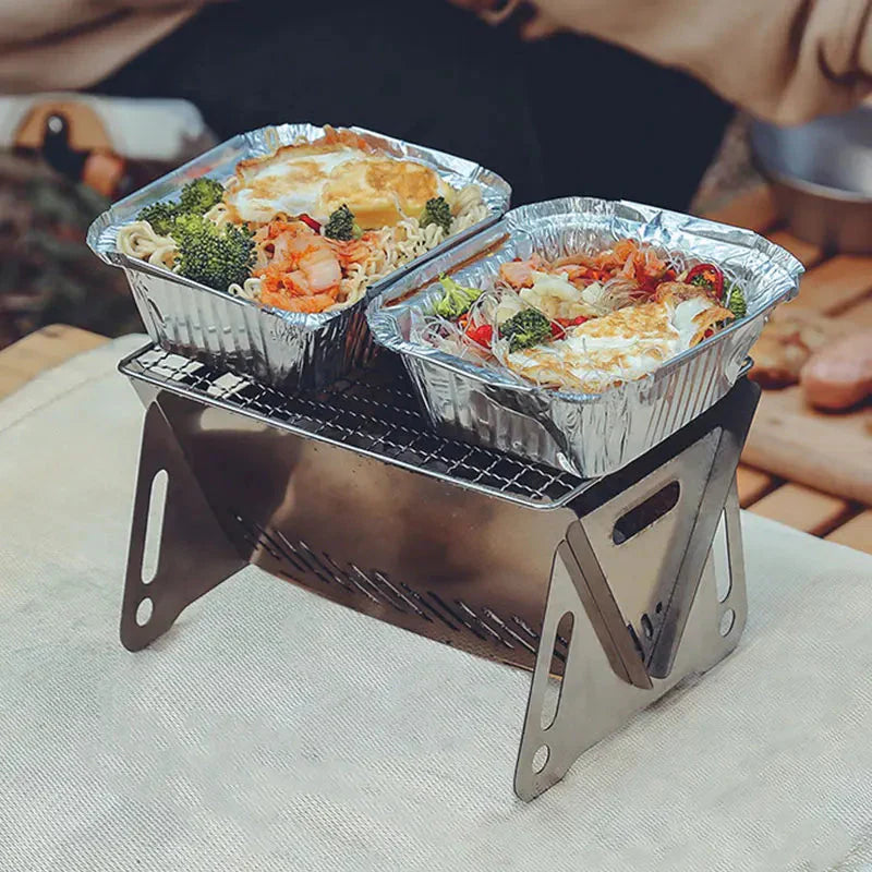 Tragbarer Klappgrill aus Edelstahl für Camping und Picknick